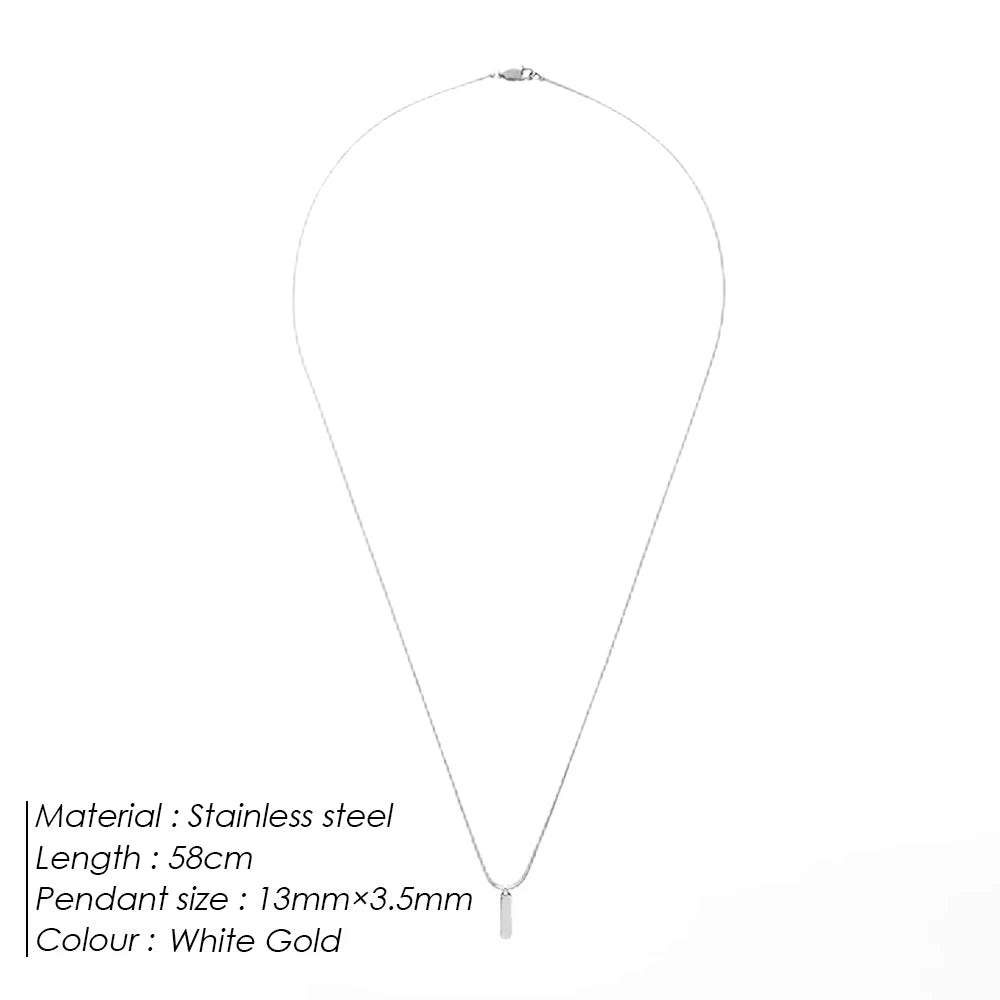 Simple Small Rectangle Necklace