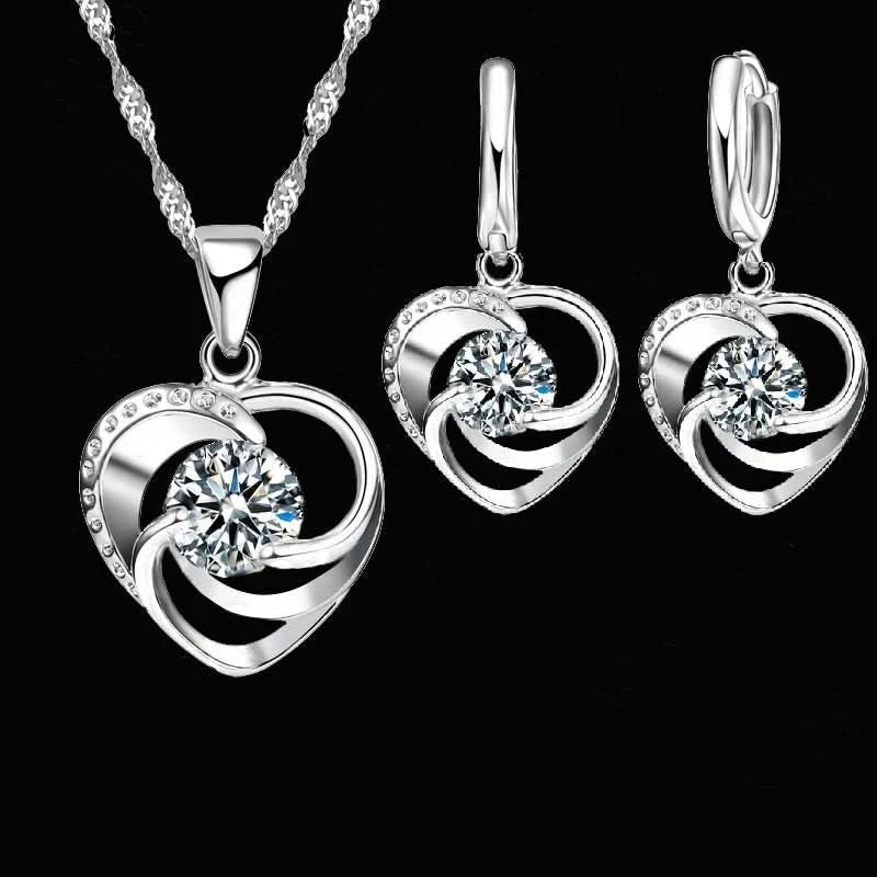 Sterling silver Heart set