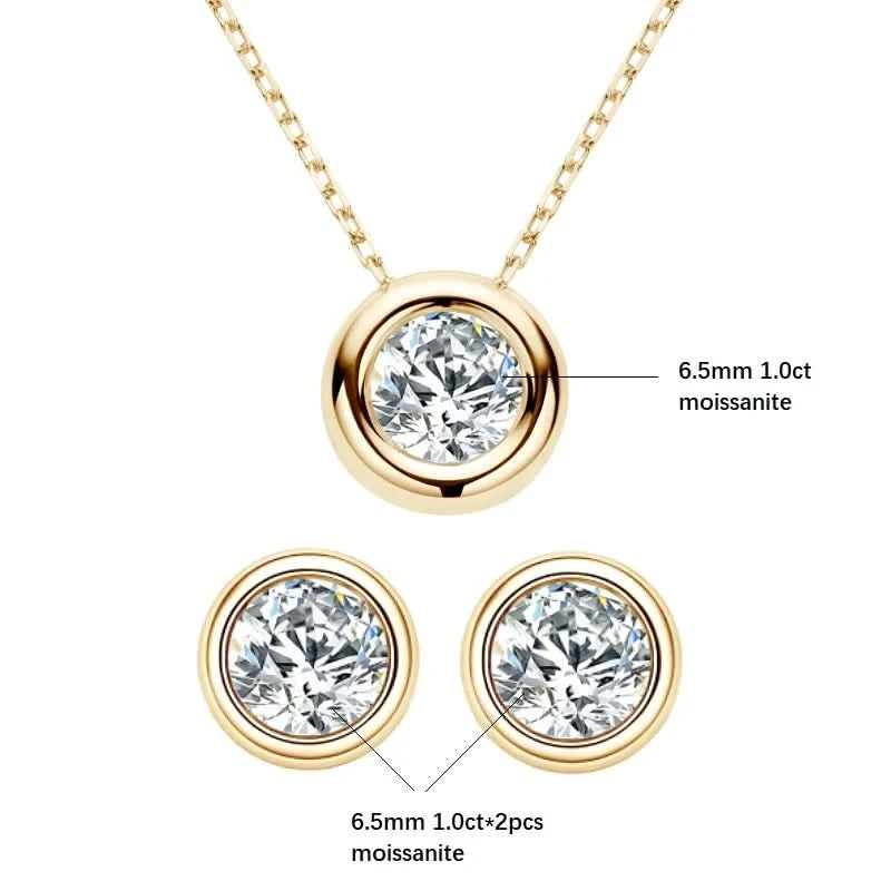 Round Moissanite Jewelry set