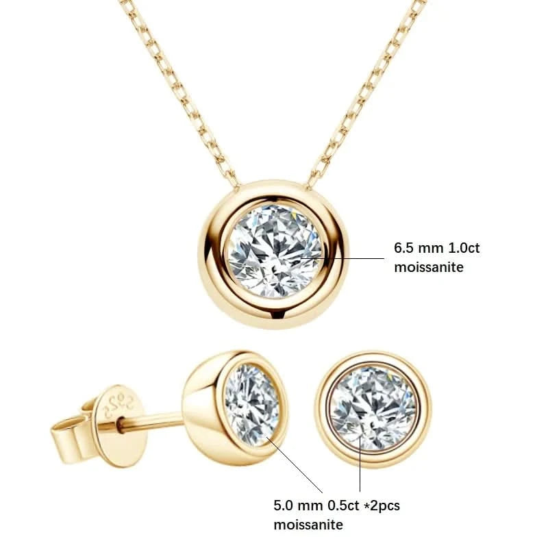 Round Moissanite Jewelry set