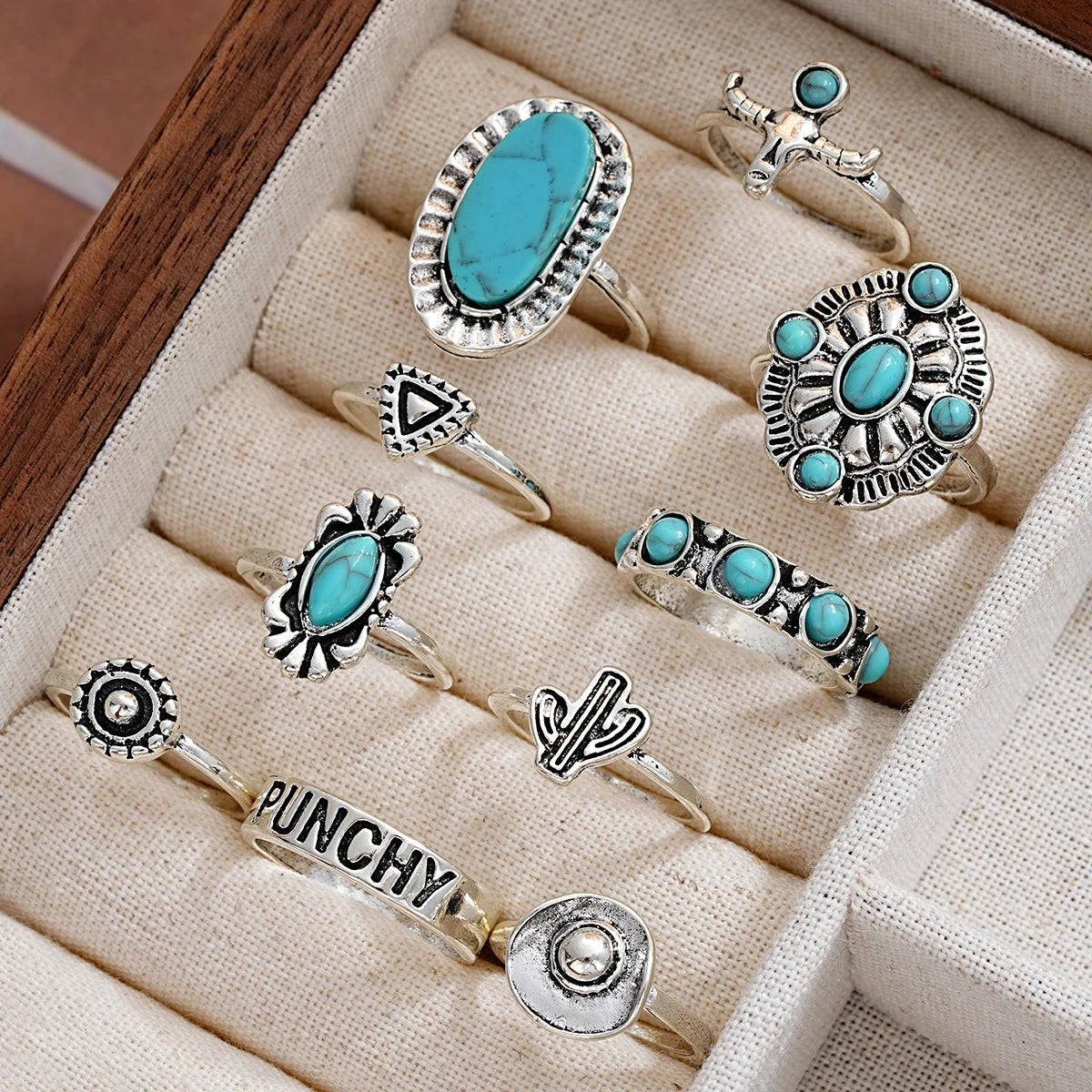 10pcs Western Ring Set