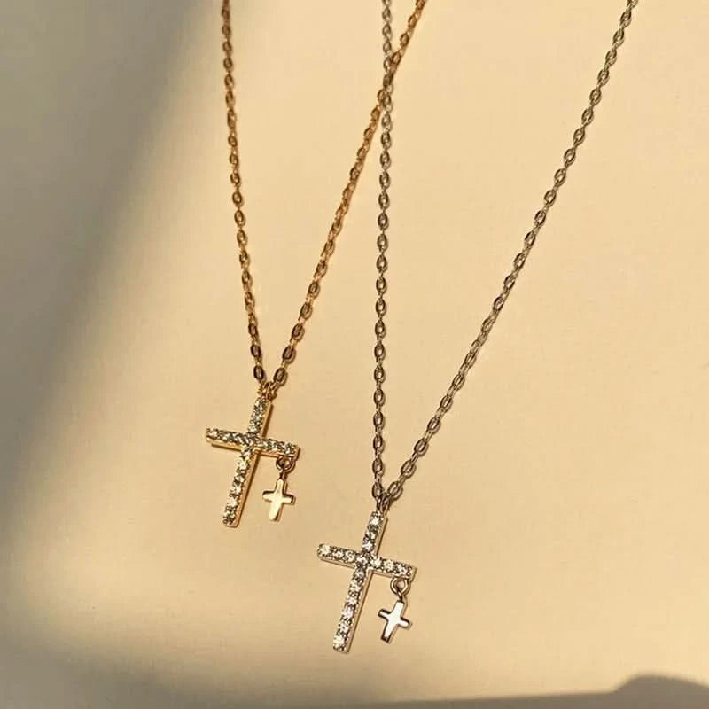 Double Cross Necklace