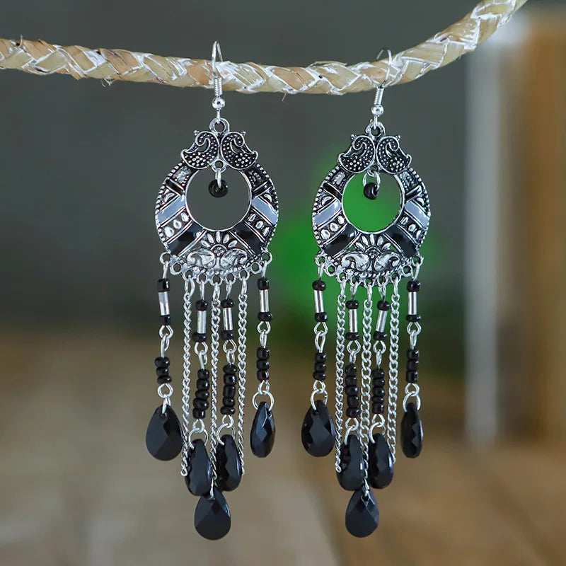 Black Water Drop Earrings