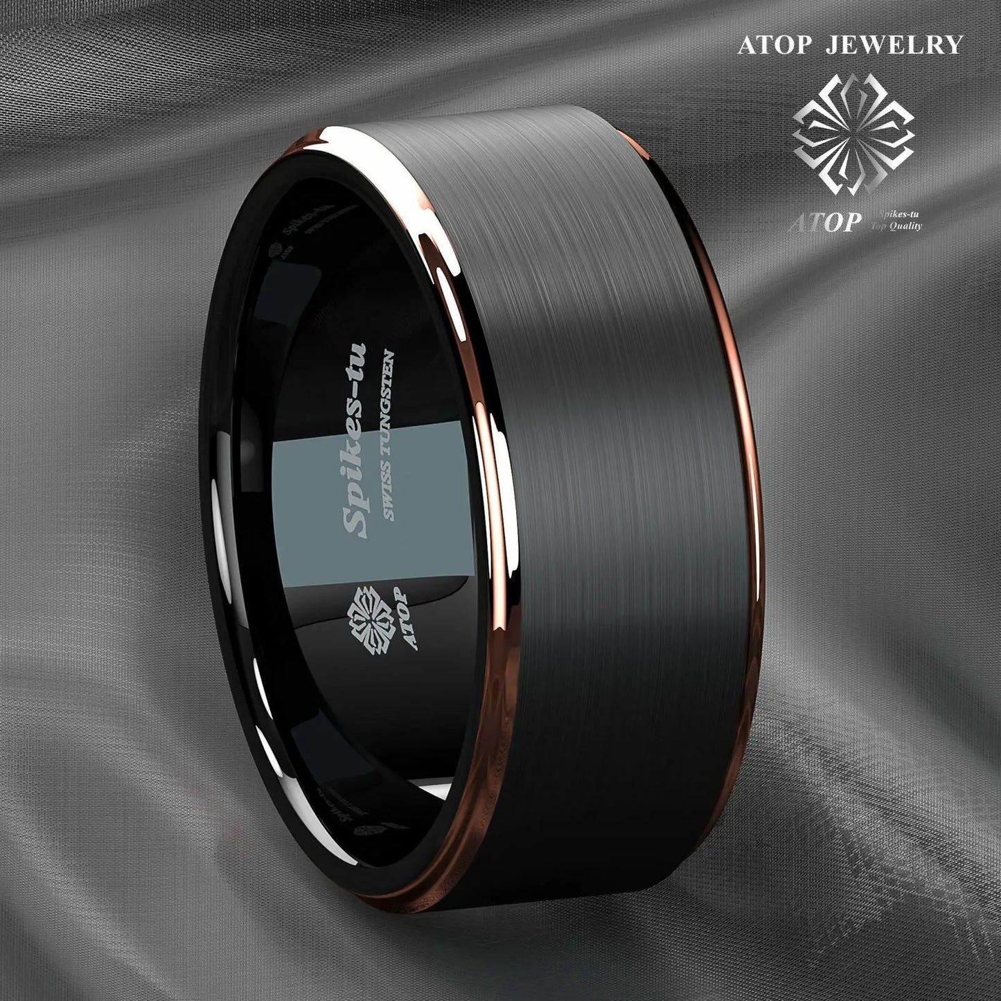 8mm Black Tungsten Wedding Band