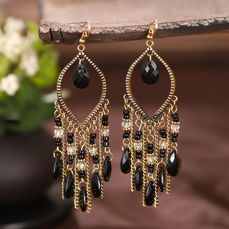 Black Water Drop Earrings