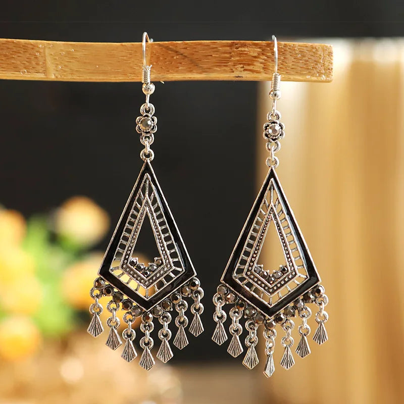 Black Water Drop Earrings