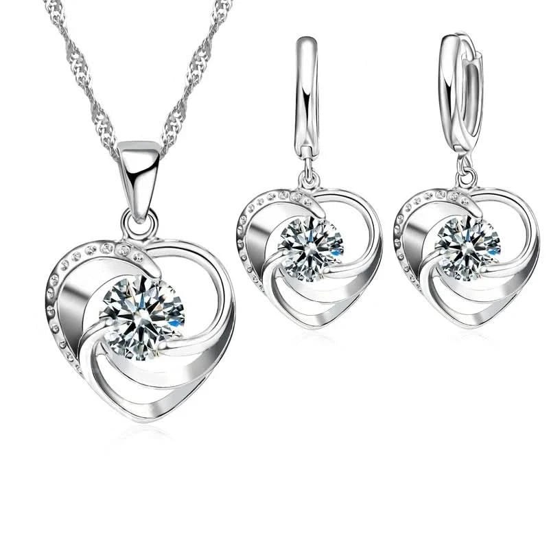 Sterling silver Heart set