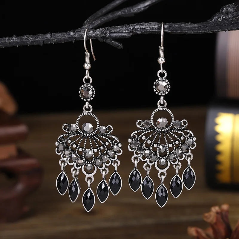 Black Water Drop Earrings