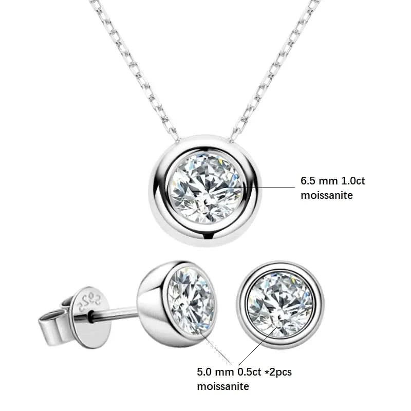 Round Moissanite Jewelry set