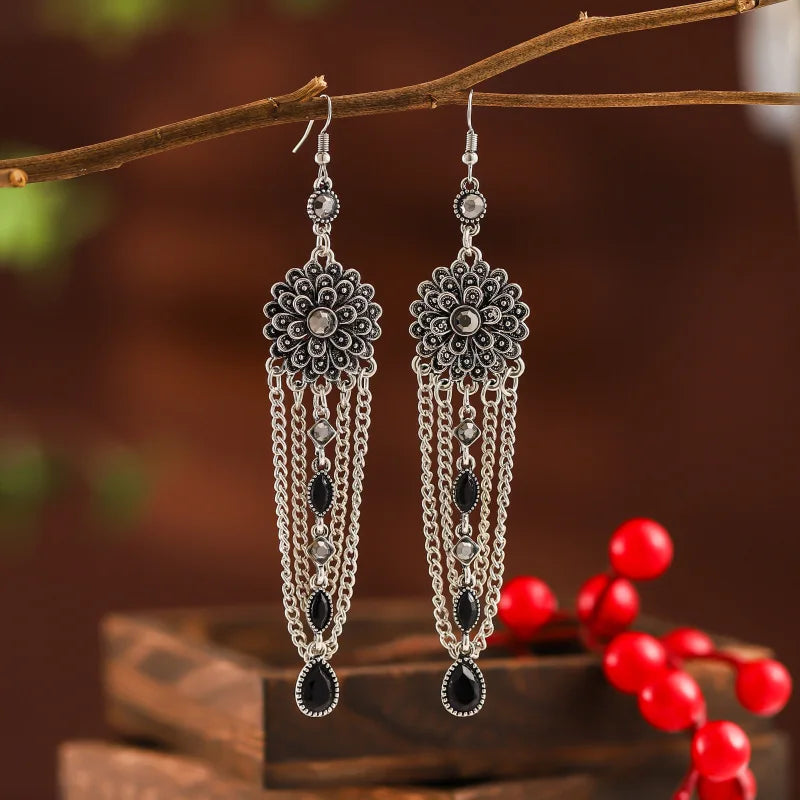 Black Water Drop Earrings