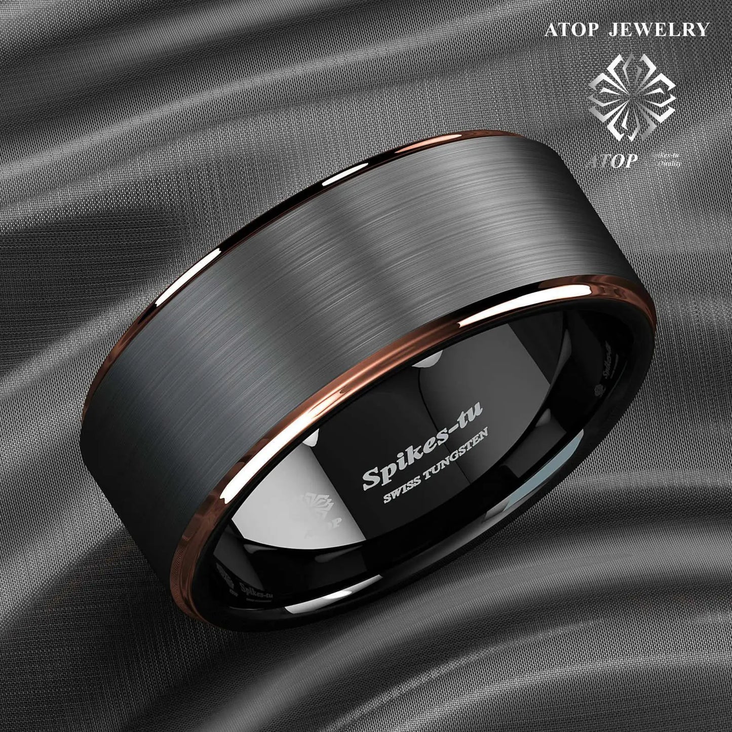 8mm Black Tungsten Wedding Band