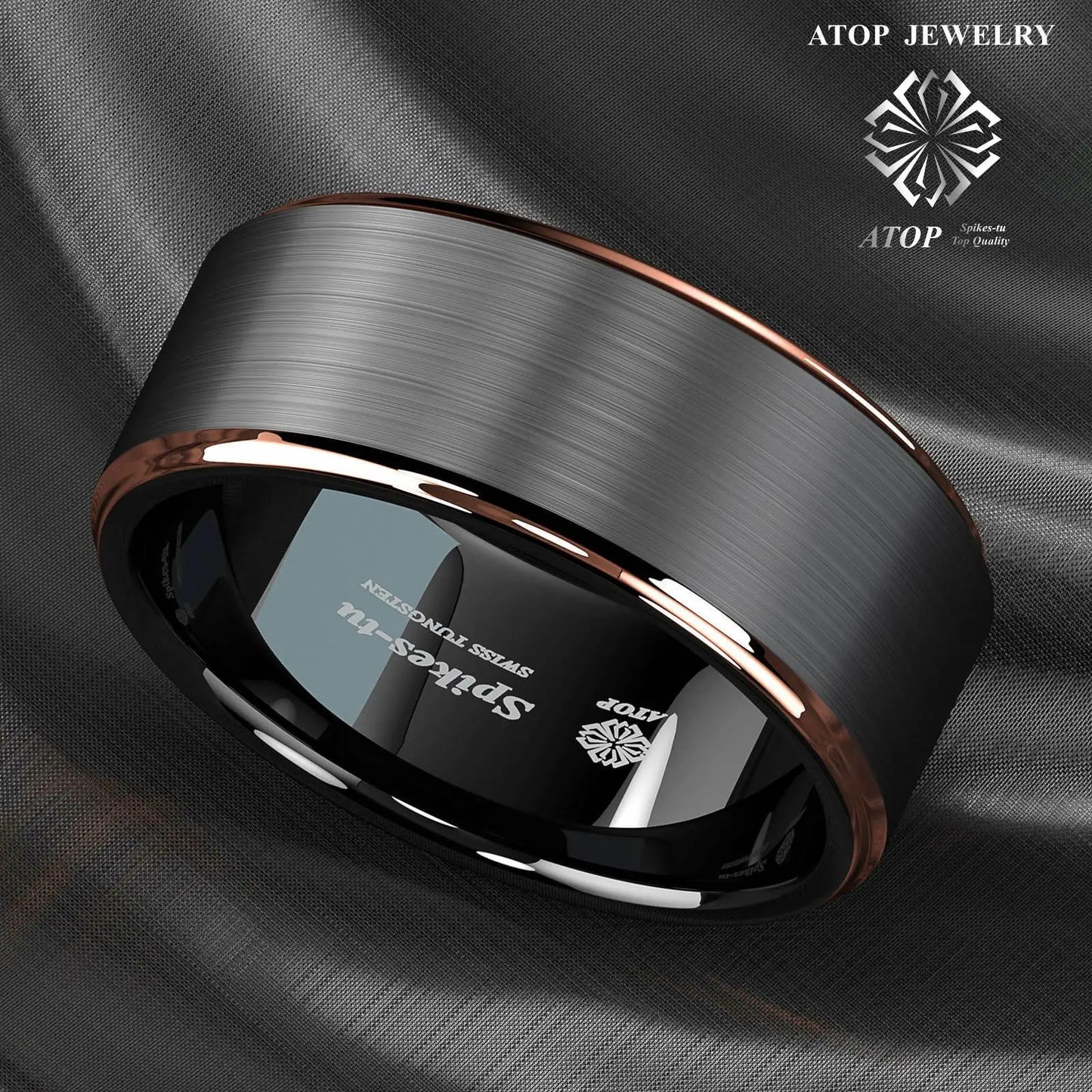 8mm Black Tungsten Wedding Band