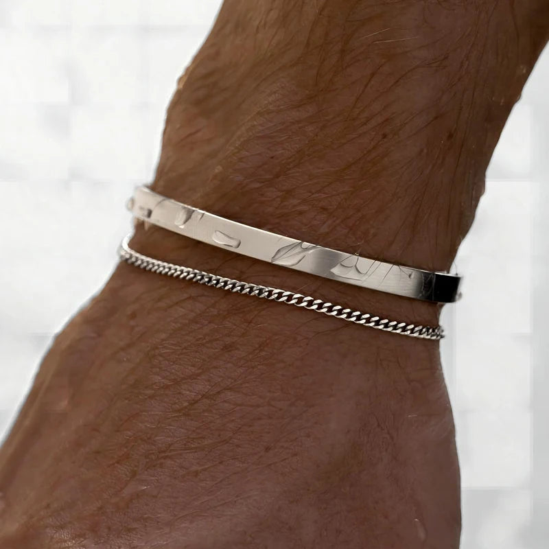 Mens Stackable Stainless Bracelets