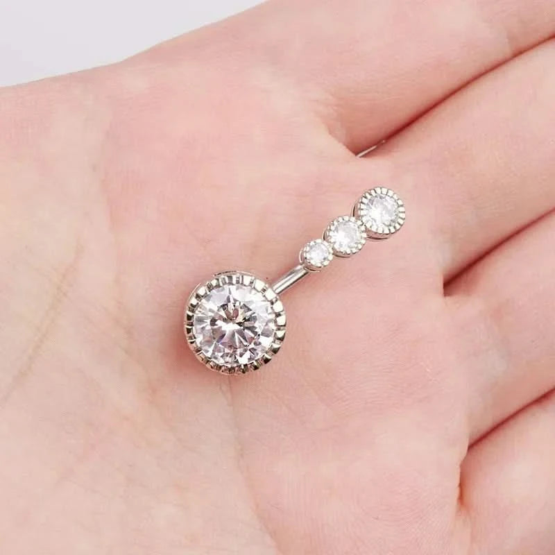 Crystal belly button ring