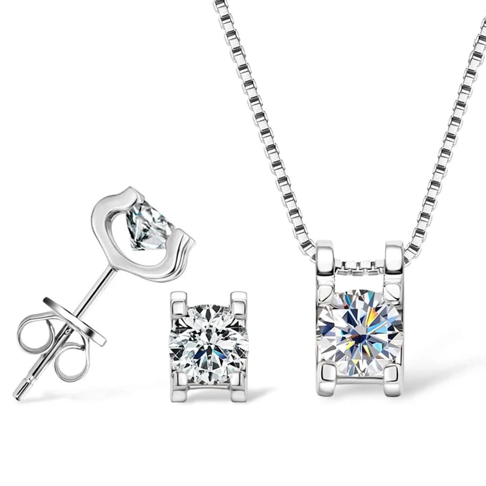 Square Moissanite Jewelry Set