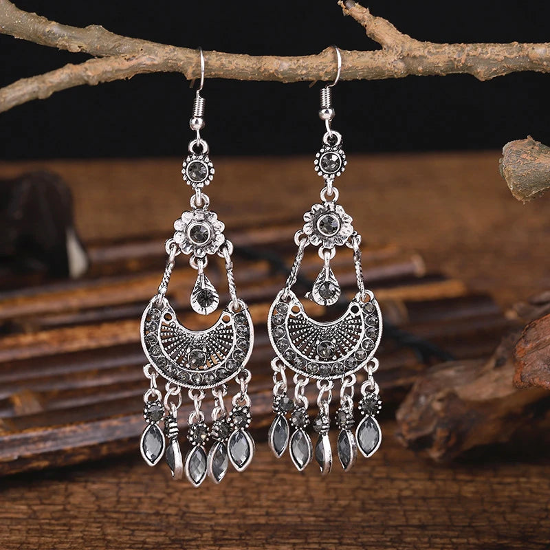 Black Water Drop Earrings