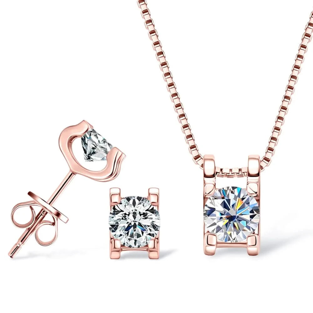 Square Moissanite Jewelry Set