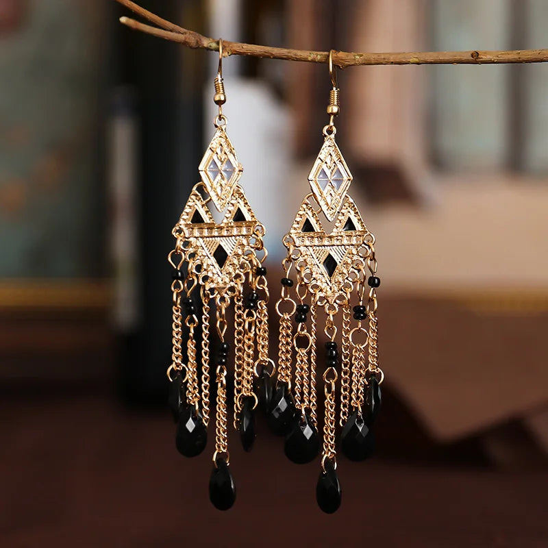 Black Water Drop Earrings