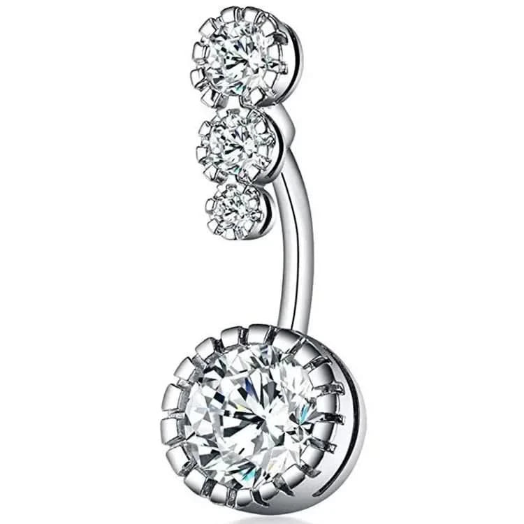 Crystal belly button ring