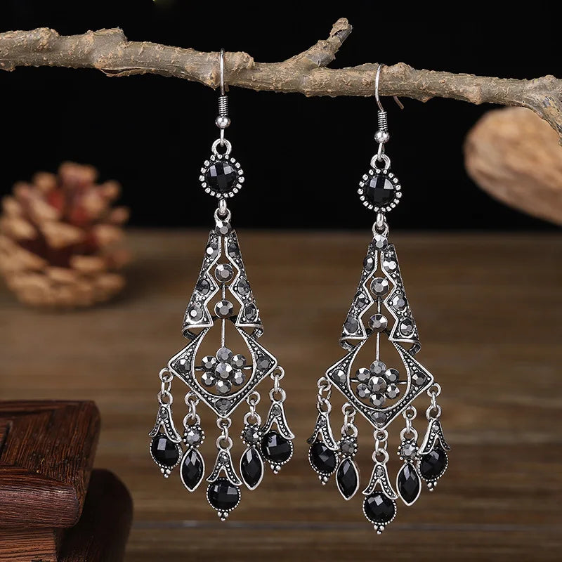 Black Water Drop Earrings