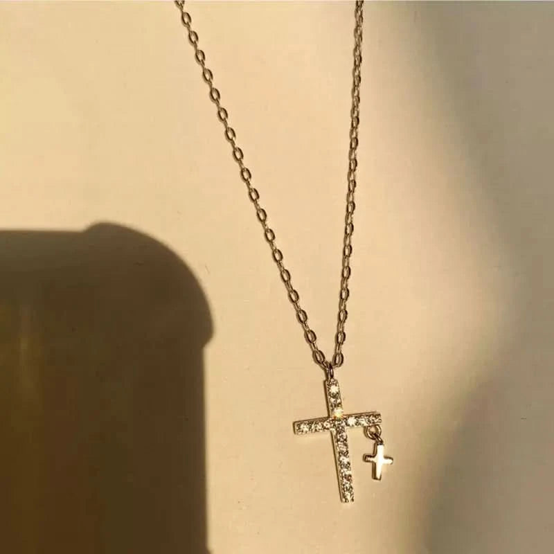 Double Cross Necklace