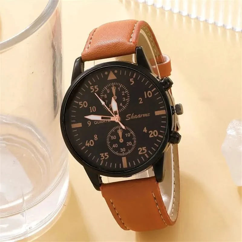 Rustic leather watch set