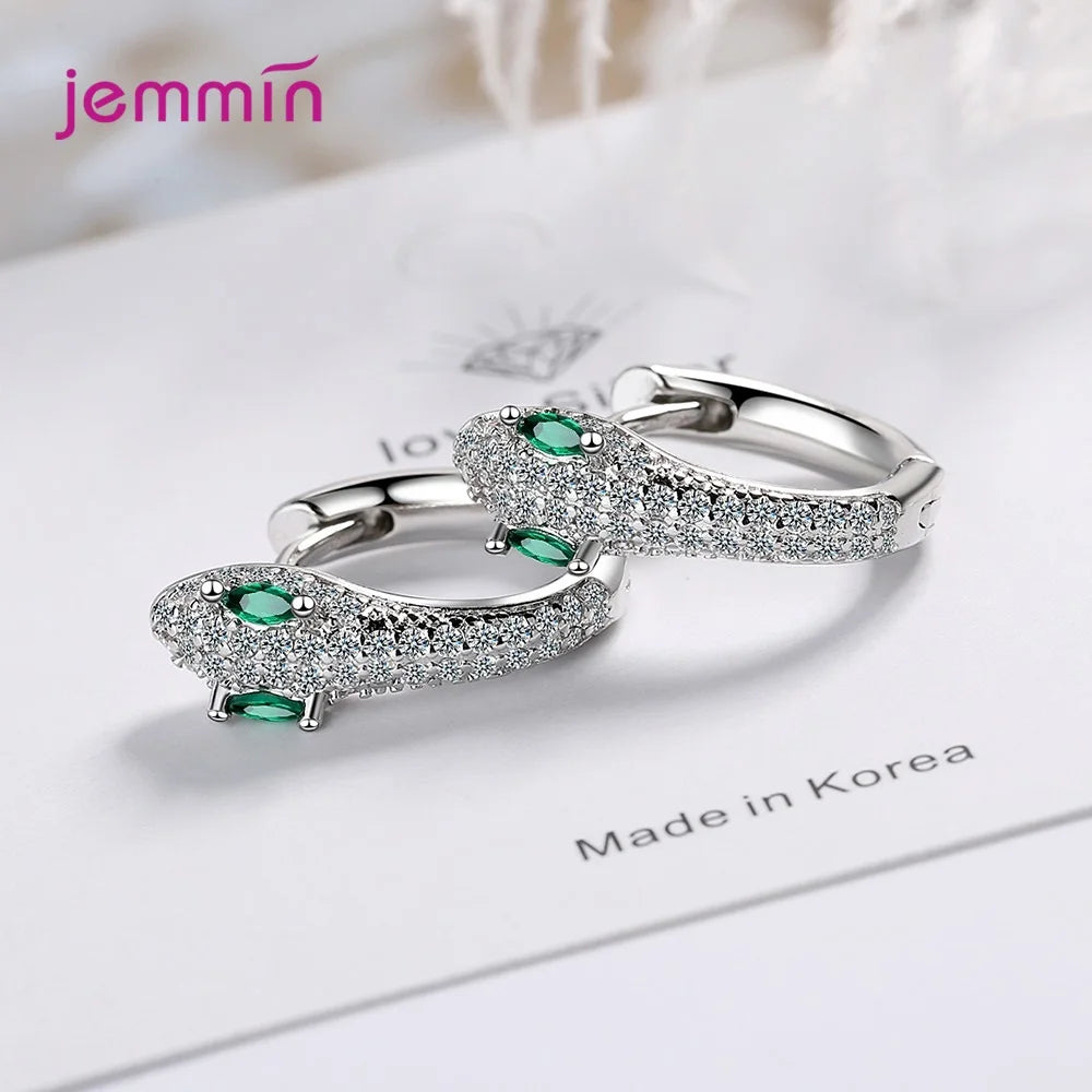 925 Sterling Silver Snake Hoop earrings