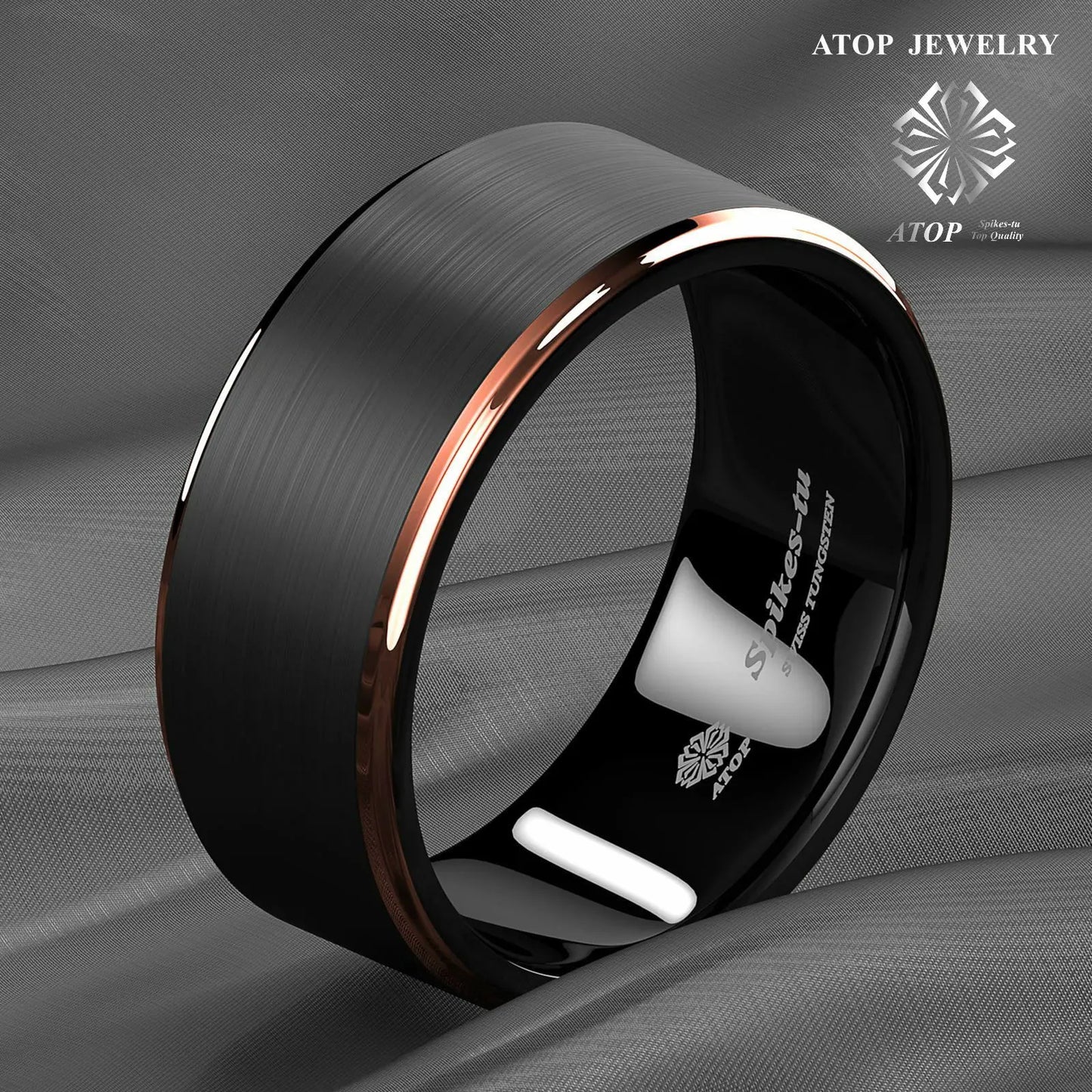 8mm Black Tungsten Wedding Band