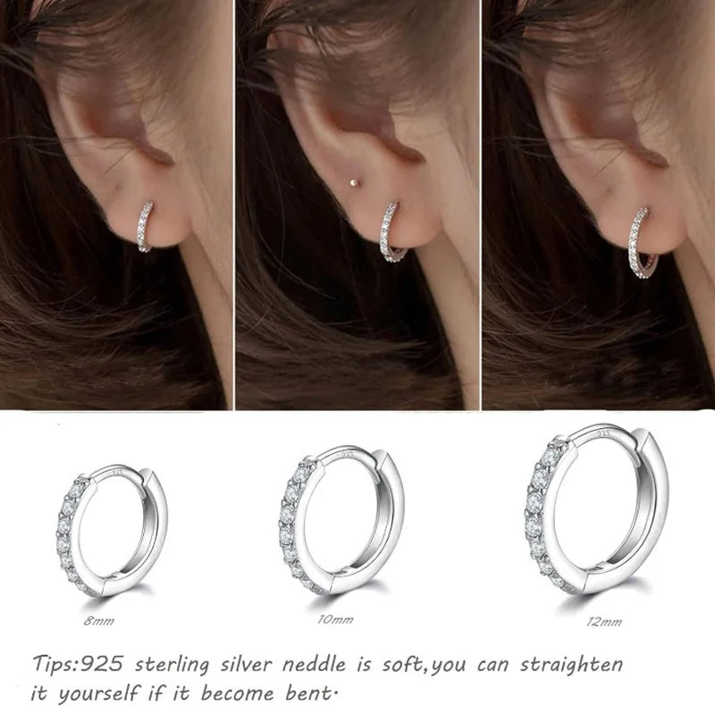 925 Sterling Silver Small Hoop Earrings