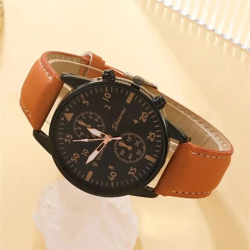 Rustic leather watch set