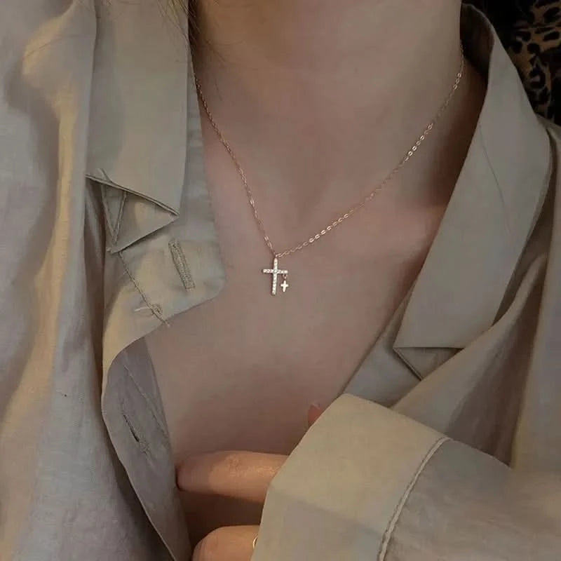 Double Cross Necklace