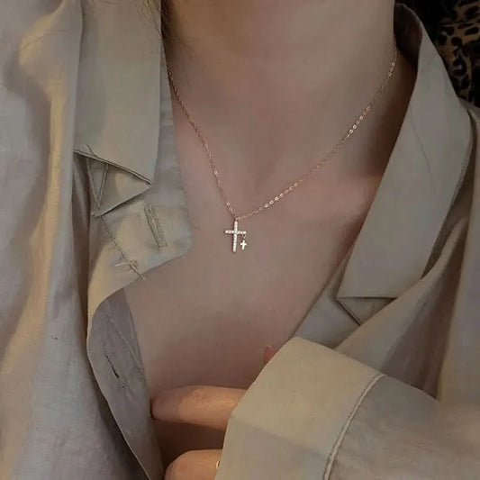 Double Cross Necklace