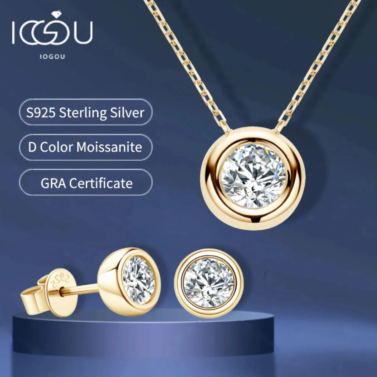 Round Moissanite Jewelry set