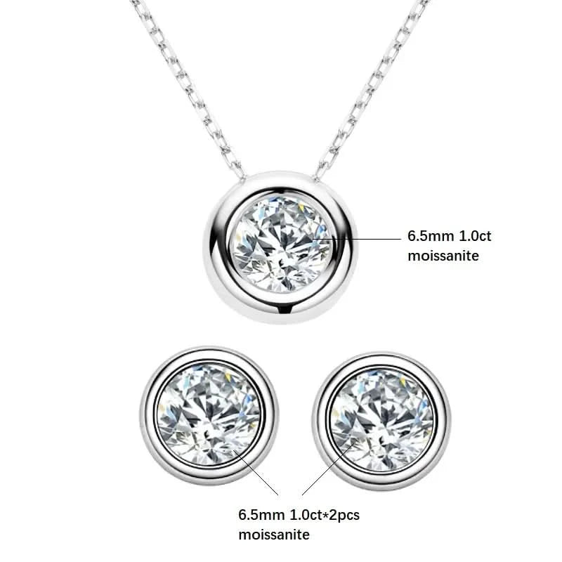 Round Moissanite Jewelry set